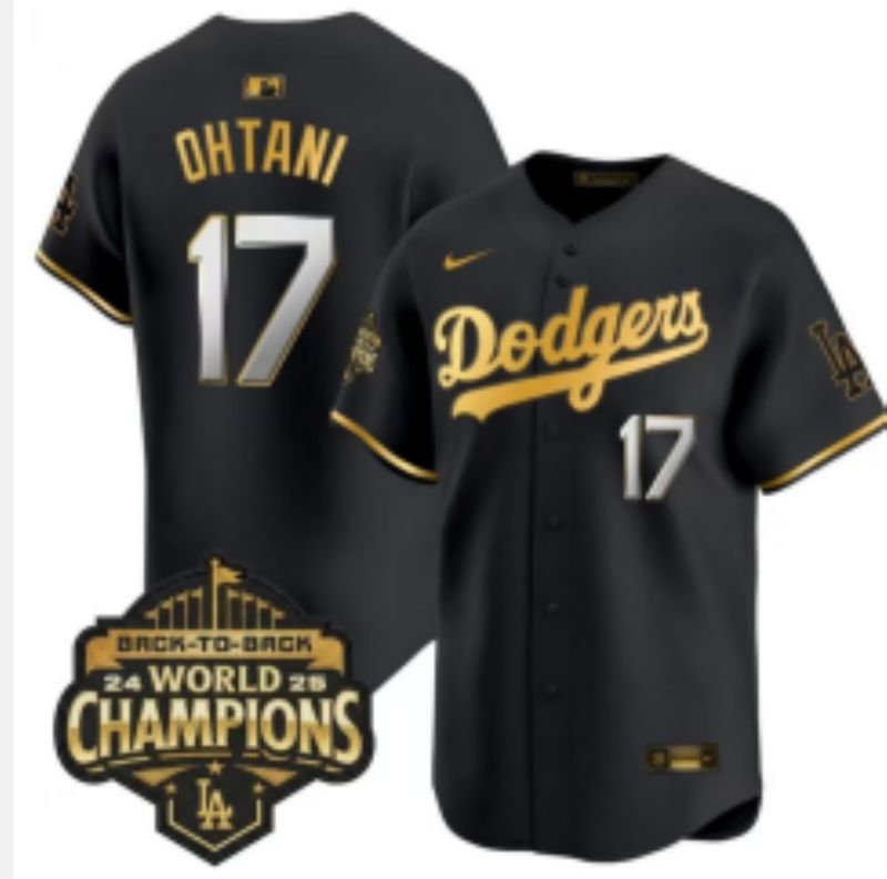 Men 2026 Nike Los Angeles Dodgers #17 Ohtani black Game MLB Jersey 01